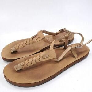 RAINBOW Women's T-Street Single Layer Tan Leather Sandal-XL (8.5-9.5)